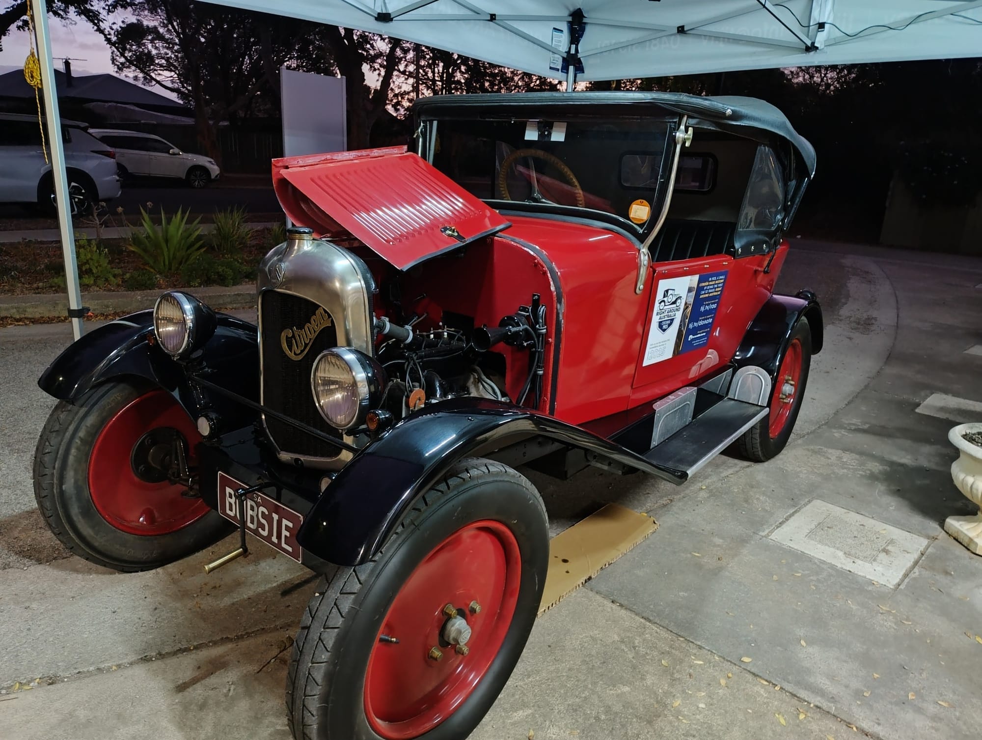 Car rolls into town ahead of mammoth journey