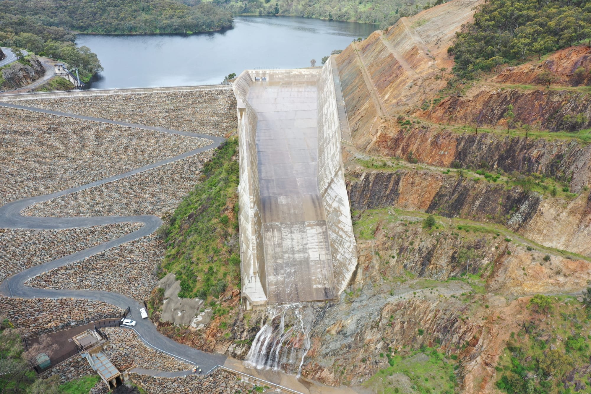 Spillway tested for the first time