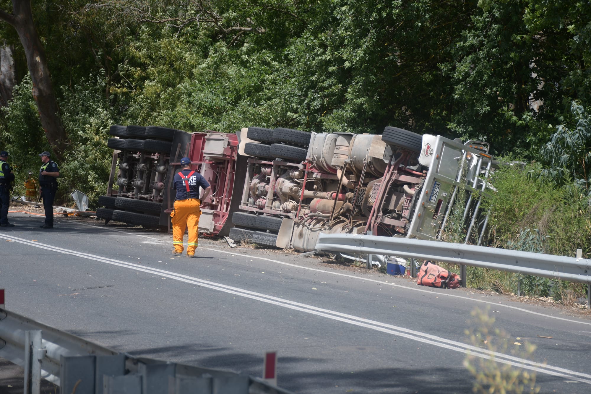 Sheep truck roll over being investigated
