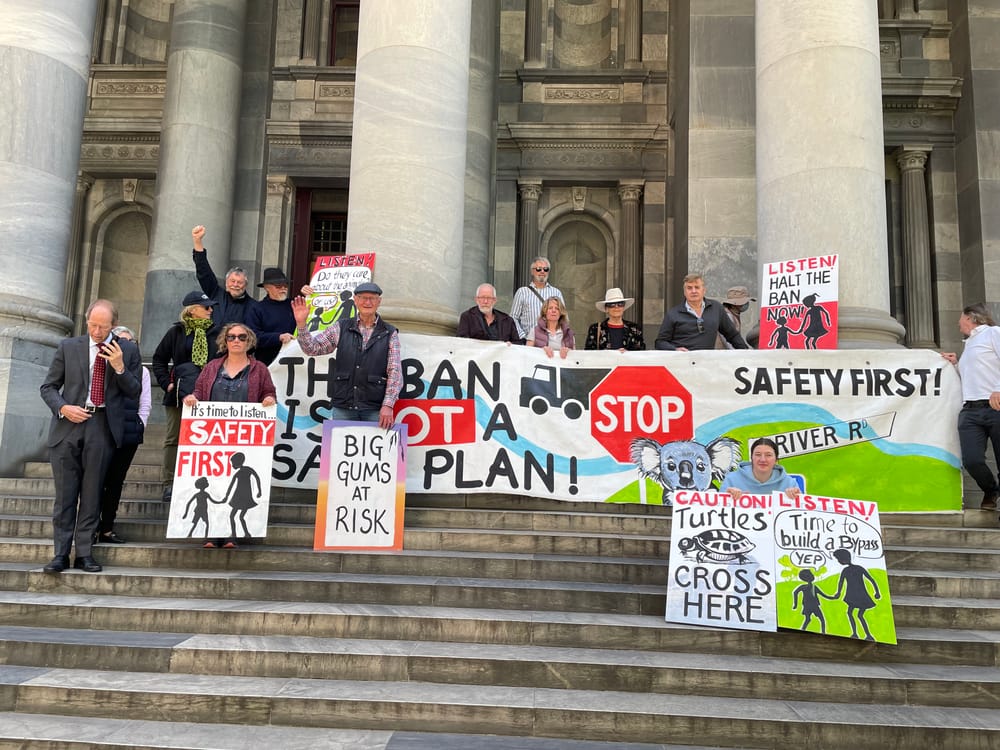 Residents rally against truck ban post image