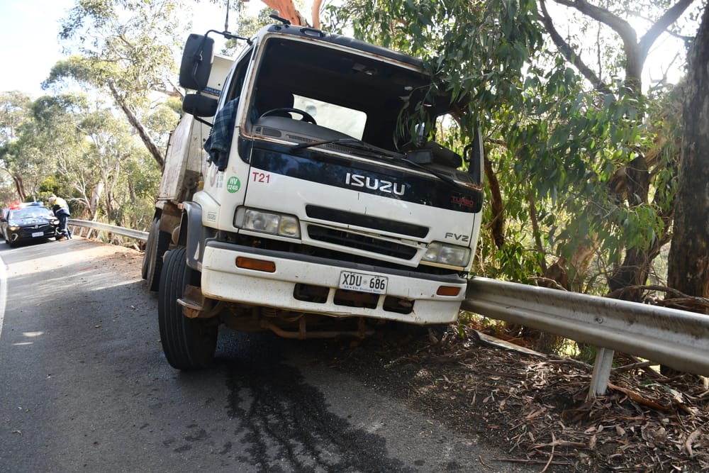 Driver escapes injury after truck leaves the road post image