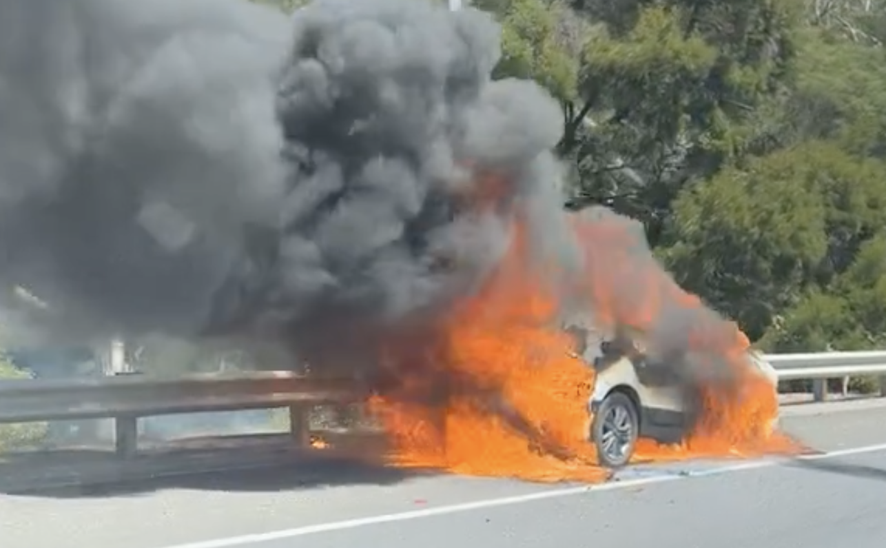 Freeway car fire causes delays post image