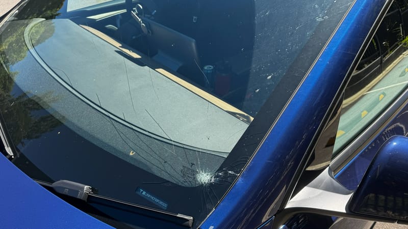Freeway rock incident causes $7000 in damage post image